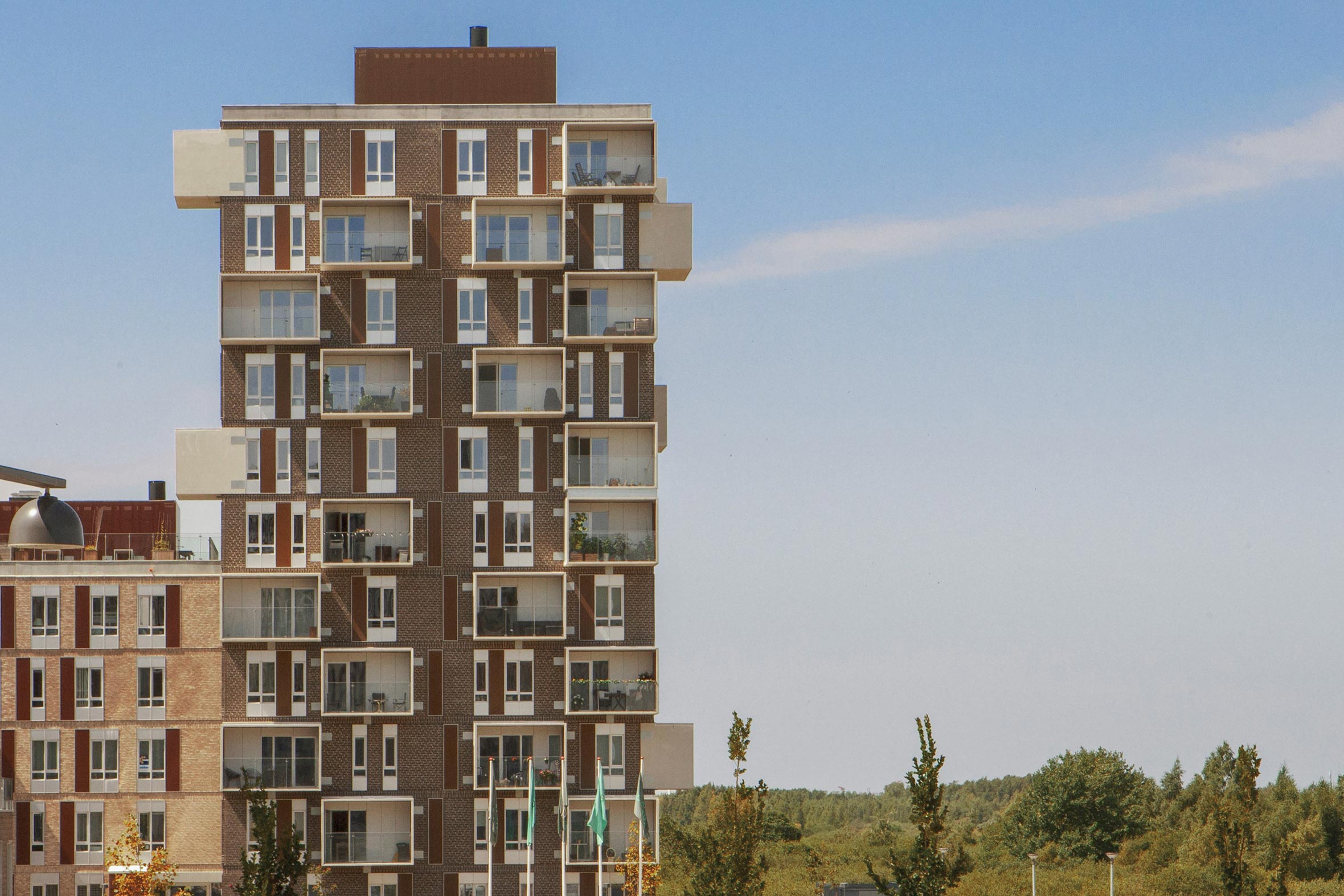 Lejligheder med altaner og udsigt til naturomåde i Fælledudsigten på amager