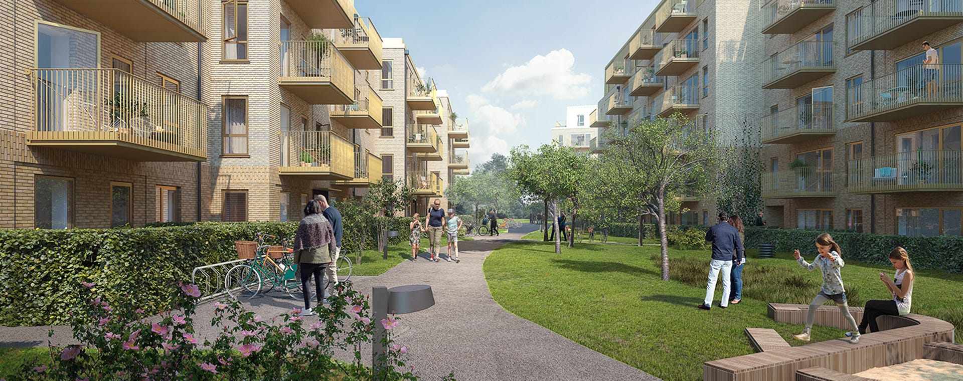 Trikotageparken et nybygget nabolag på Østerbro med grønne fællesområder